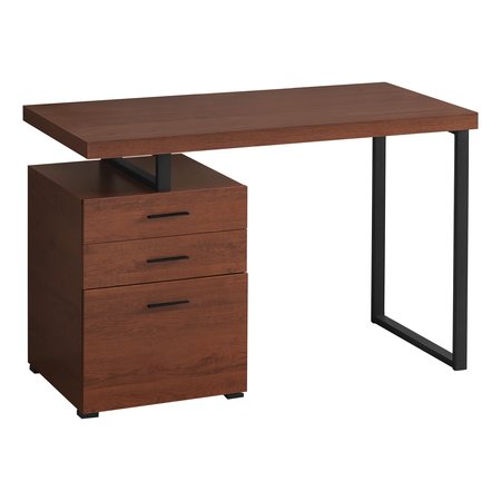 MONARCH SPECIALTIES Computer Desk, Home Office, Laptop, Left, Right Set-up, Storage Drawers, 48"L, Work, Metal, Brown I 7641